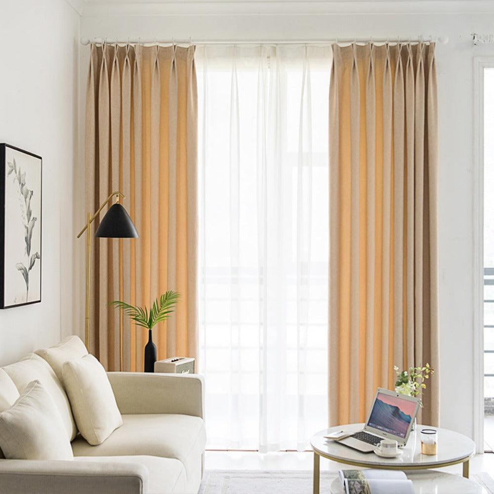 NORDIC NATURAL Cotton & Linen Blackout Curtains - Home Curtains