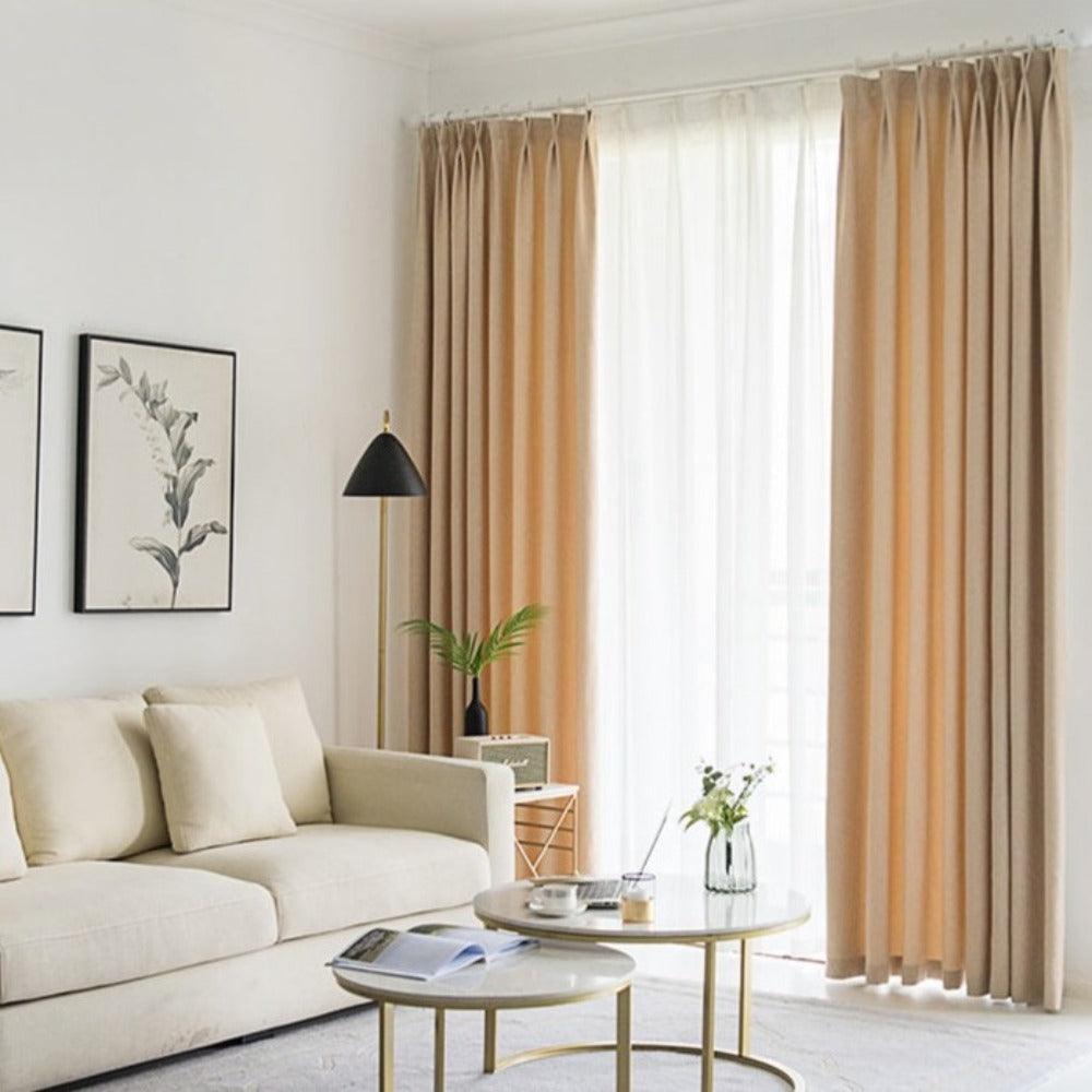 NORDIC NATURAL Cotton & Linen Blackout Curtains - Home Curtains