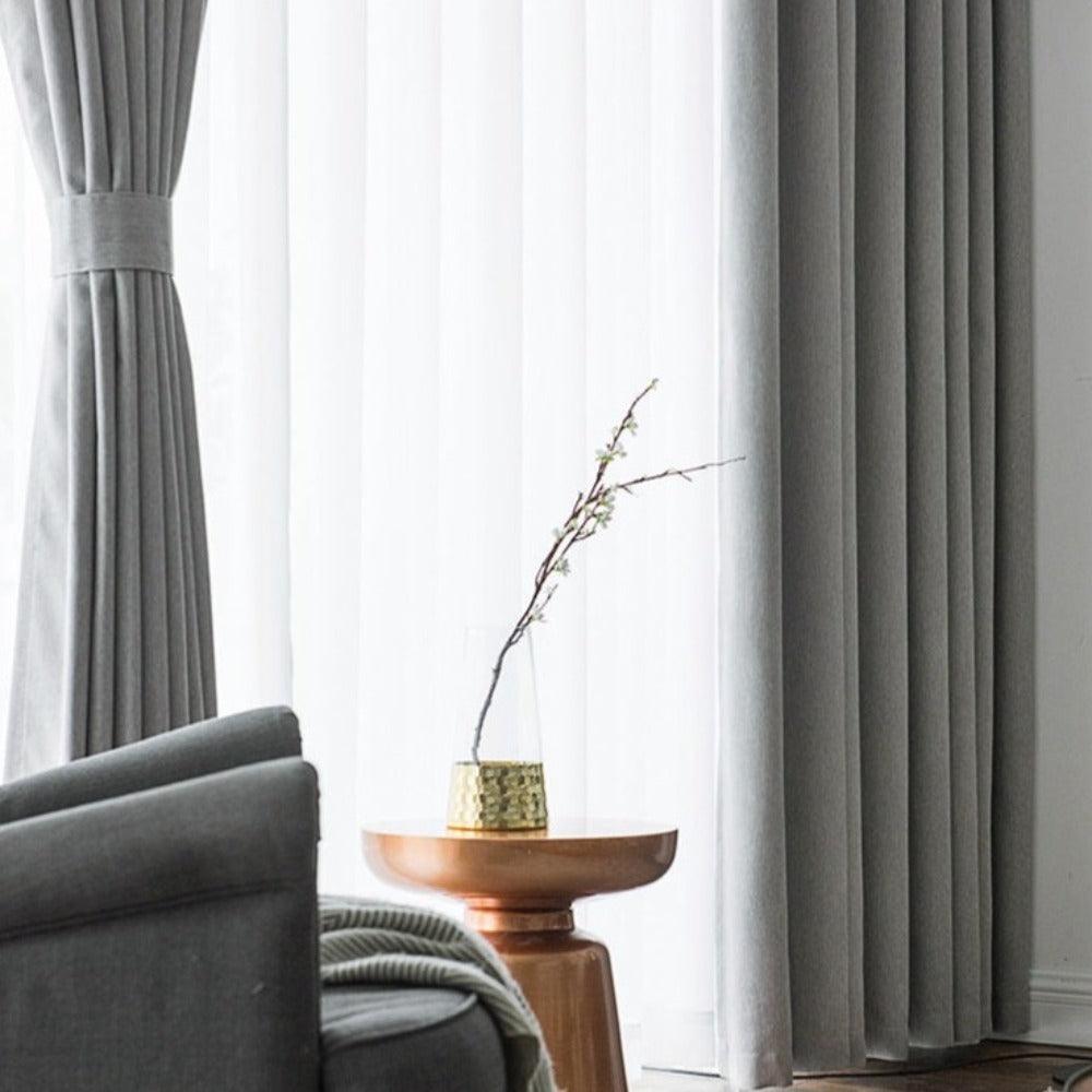 NORDIC NATURAL Cotton & Linen Blackout Curtains - Home Curtains