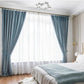 SILKMAJESTY VELVET DELIGHT AZURE Blackout Curtains - Home Curtains