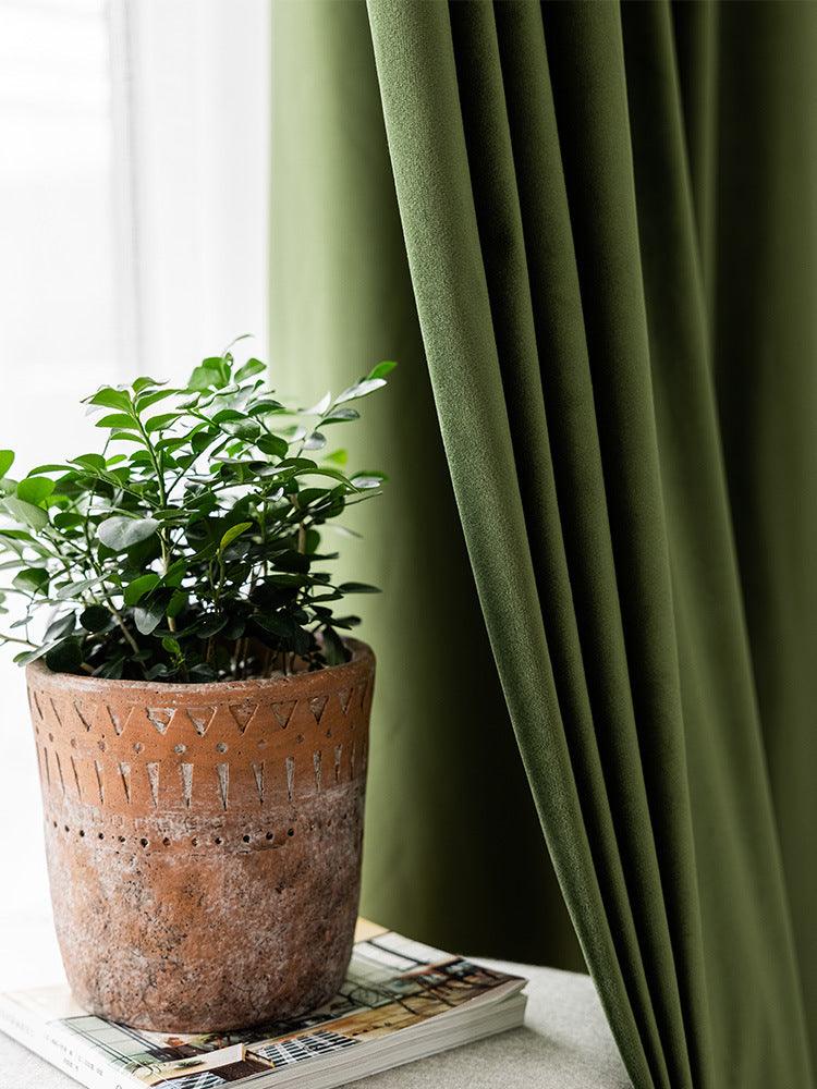 VERDANT VELVET OASIS Blackout Curtains - Home Curtains