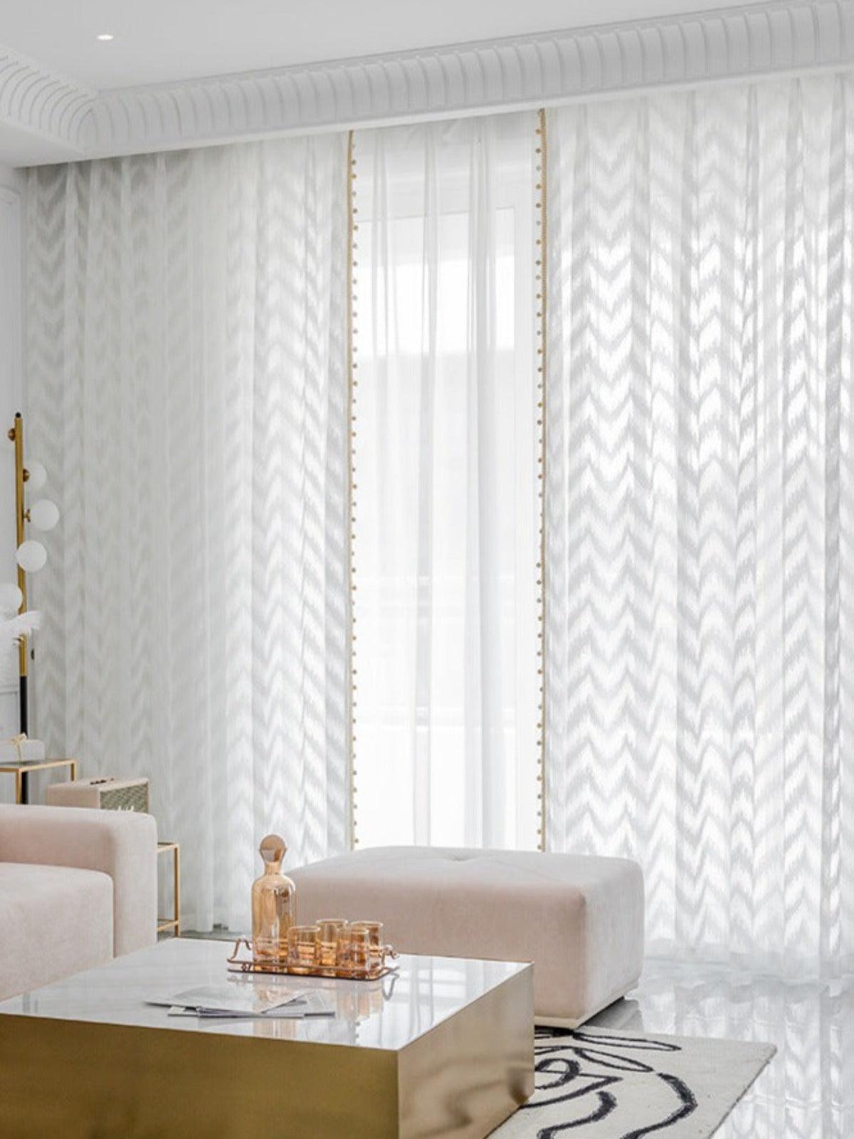 TRANQUIL TIDE ELEGANCE Sheer Curtains - Home Curtains