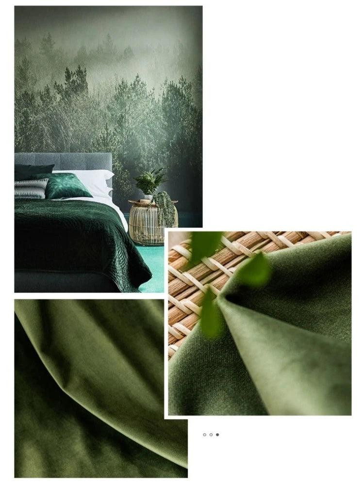 VERDANT VELVET OASIS Blackout Curtains - Home Curtains