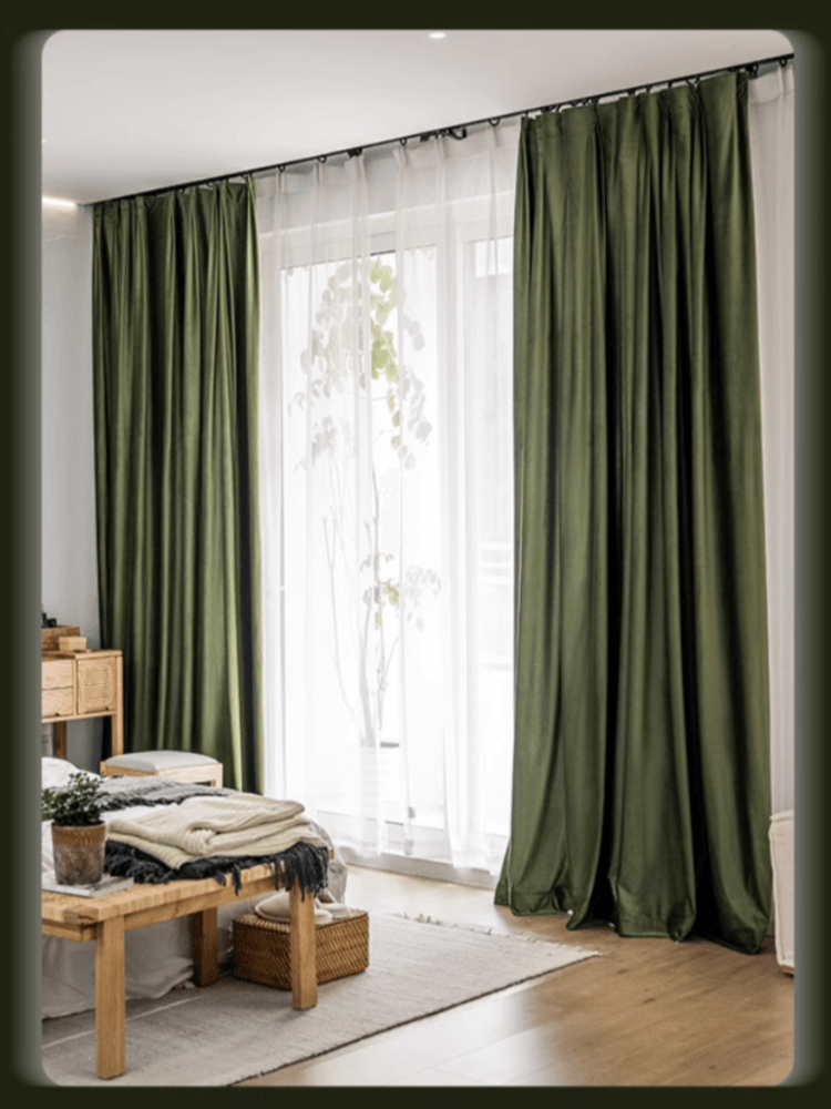 VERDANT VELVET OASIS Blackout Curtains - Home Curtains