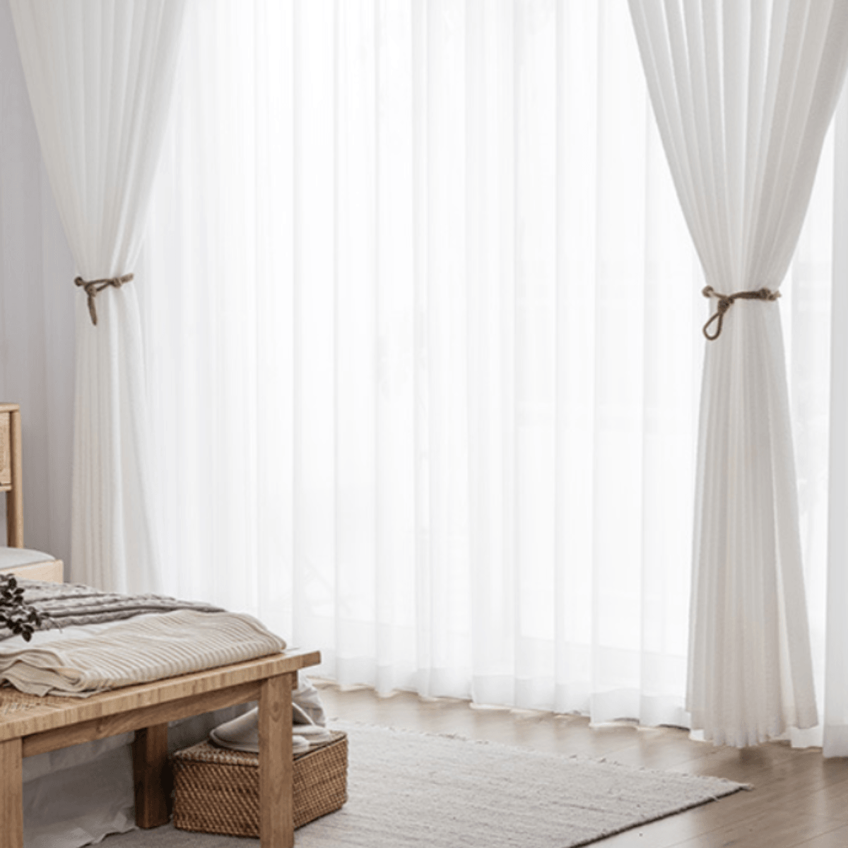 TRANSLUCENT BUBBLESTRIP UV-SHIELD ELEGANCE Sheer Curtains - Home Curtains